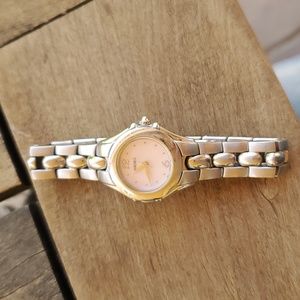 Seiko Women's Silver Watch Pink Face